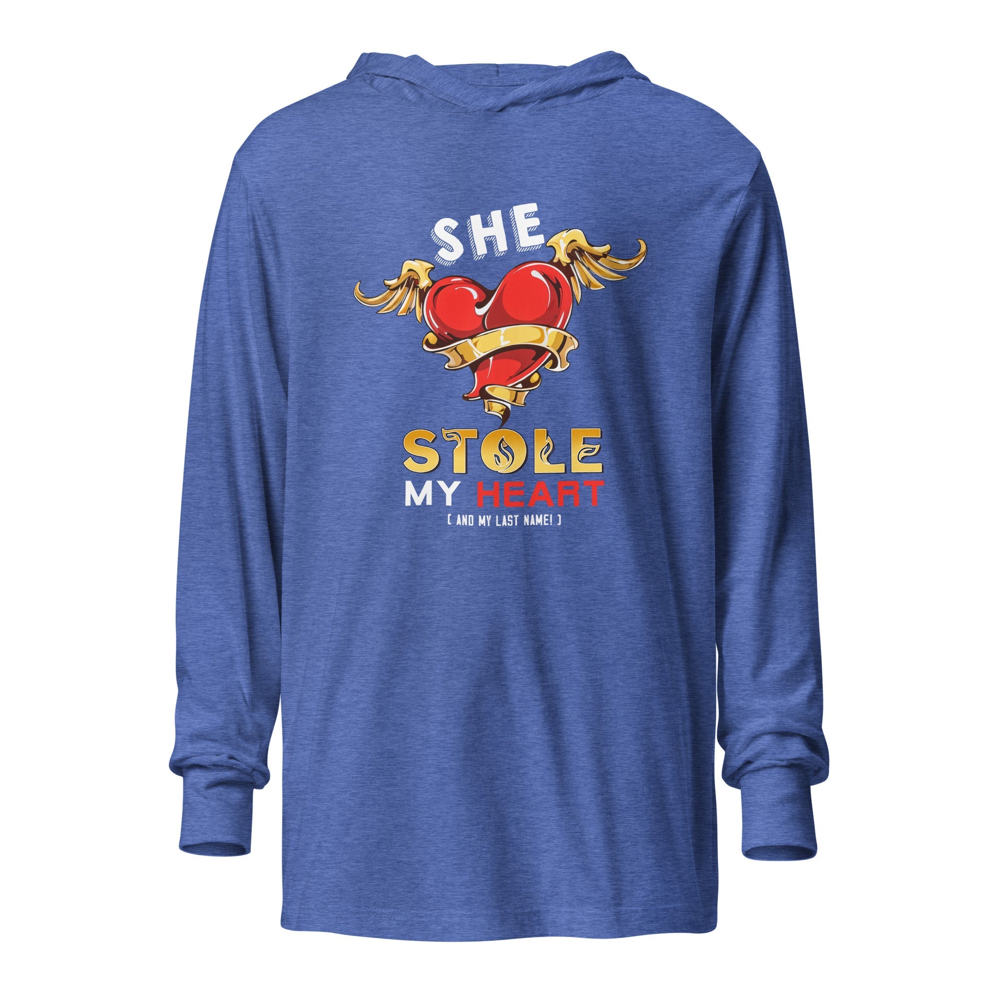 She Stole My Heart – Hooded Long - Sleeve Tee - Print My Man