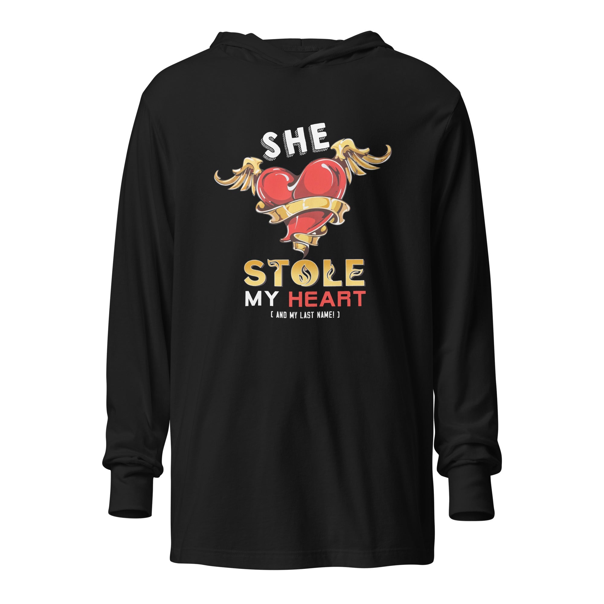 She Stole My Heart – Hooded Long - Sleeve Tee - Print My Man
