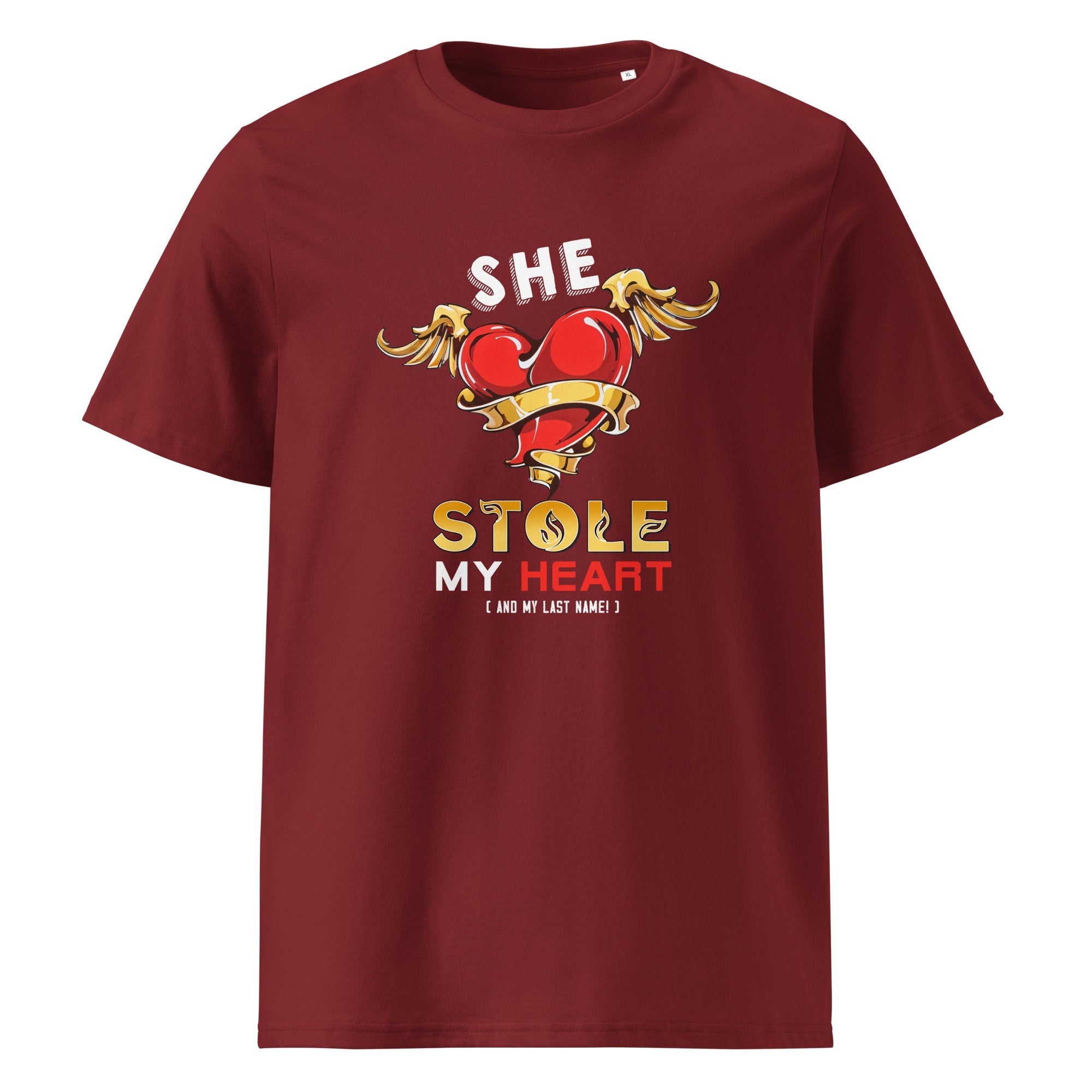 She Stole My Heart – Unisex Organic T-Shirt - Print My Man