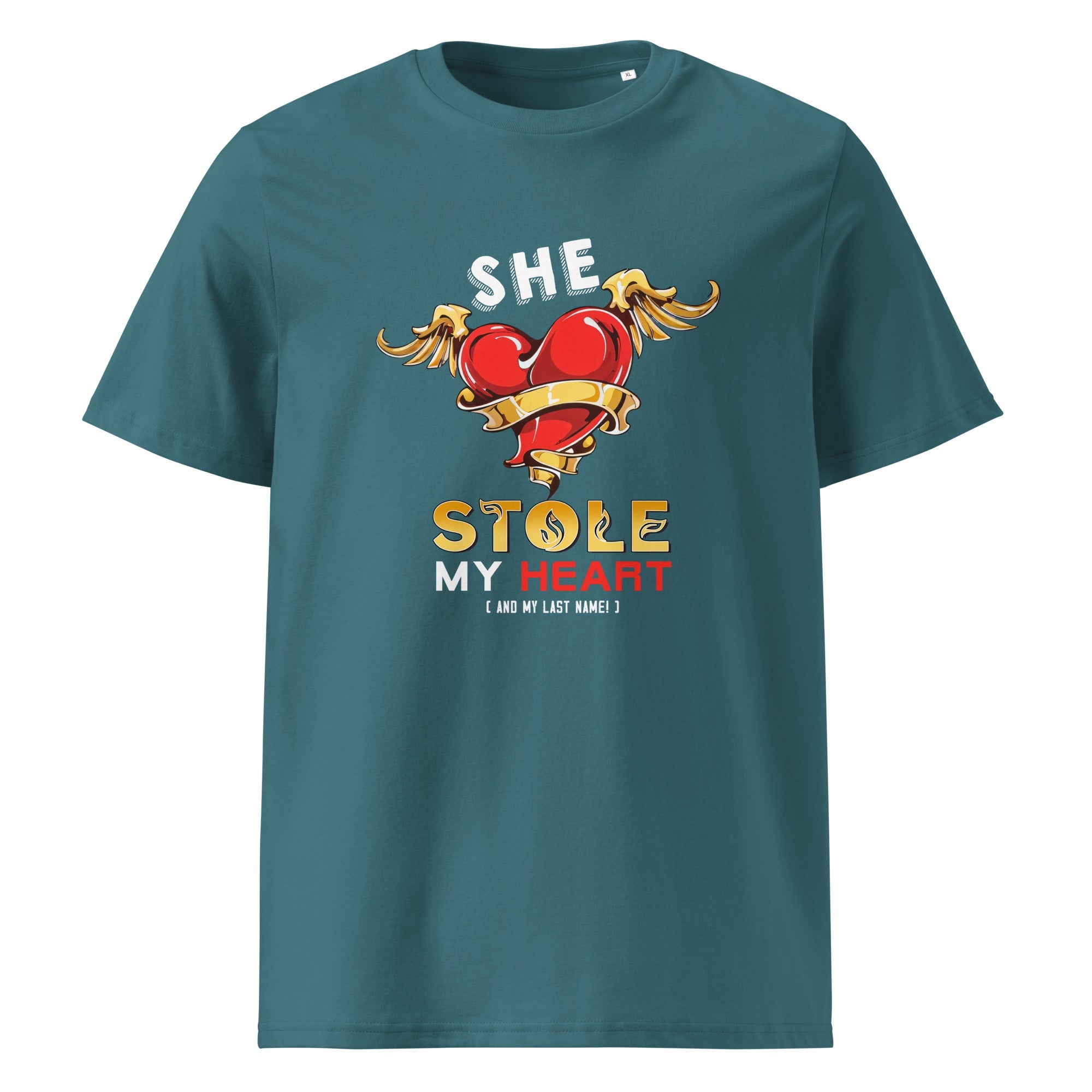 She Stole My Heart – Unisex Organic T-Shirt - Print My Man